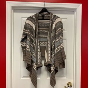 Willi Smith Texture Knit Waterfall Cardigan sz L